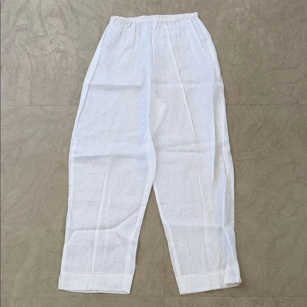 Eileen Fisher White Linen Pants